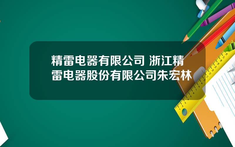 精雷电器有限公司 浙江精雷电器股份有限公司朱宏林